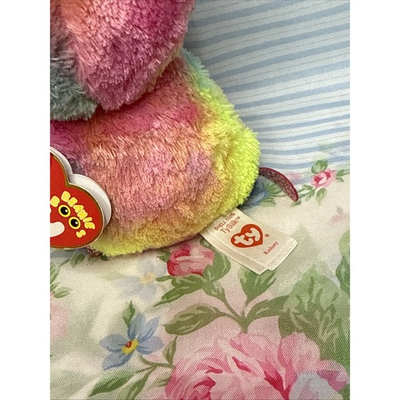 Ty Beanie Boo Rodney the Hamster Plush‎ 6" Rainbow Glitter Eyes Stuffed Animal - Picture 3 of 5